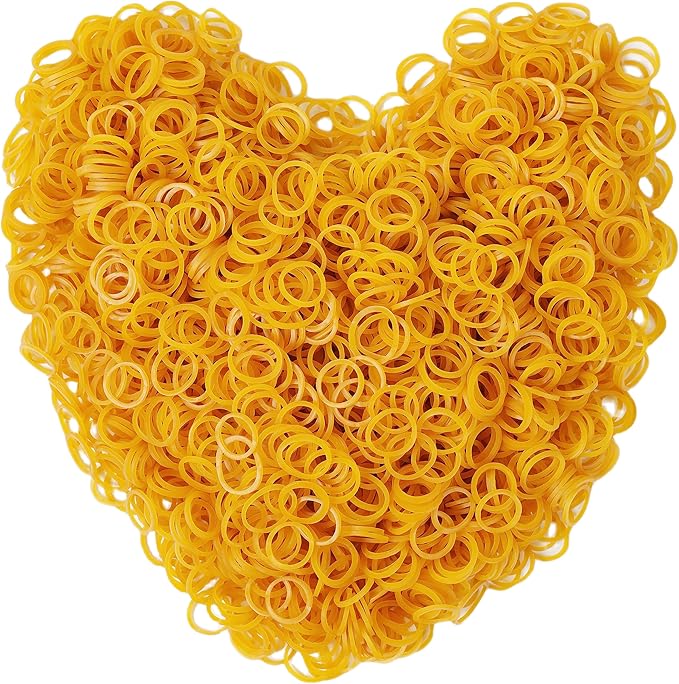 Rubber Bands mini 2000pcs rubber band yellow 0.5inch small Rubber Band Mini Soft Elastic Bands for Braids Diameter 13mm rubber bands for Office Supplies School