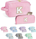 YOOLIFE Makeup Bag for Women Teen - Easter Gifts for Women Teens Girls Kid, Easter Basket Stuffers | Personalized Initial Makeup Bag, 8 9 10 11 12 13 14 15 Year Old Girl Birthday Gift for Her Pink K