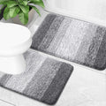 OLANLY Micorfiber Bathroom Rug Set 2 Piece, 30"x20"+U-Shaped 24"x20"