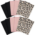 Tatuo 12 Pack Korean Exfoliating Mitt & Cloth, Viscose Rayon Dead Skin Remover Washcloth, Multi Color Body Scrub Towel for Shower Spa Travel(Small,Pink, Black, Print Leopard)