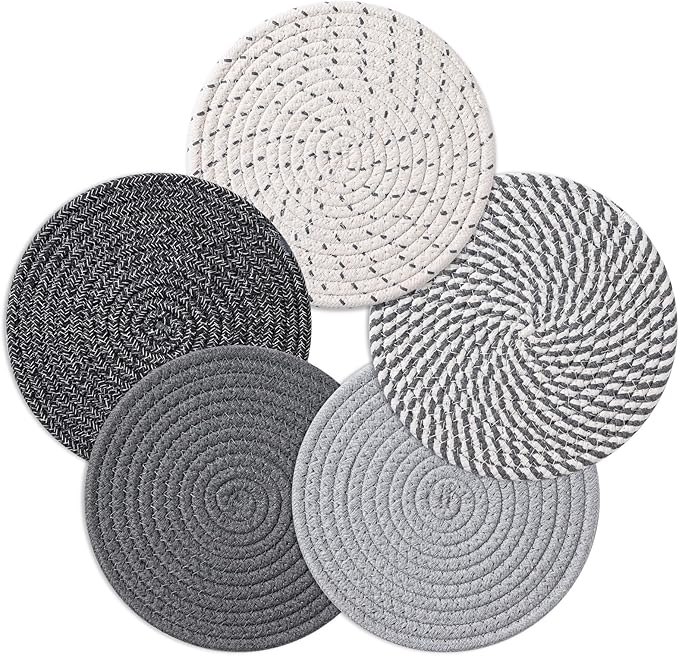 7 Inch Trivets for Hot Dishes, Pot Holders for Kitchen, Hot Pads, Coasters