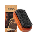 Red by Kiss Beard Brush with 100% Natural Boar Bristles for Men, Premium Wooden Brush, Beards Mustaches Grooming Shaving Comb, Tame and Soften Facial Hair (Club)