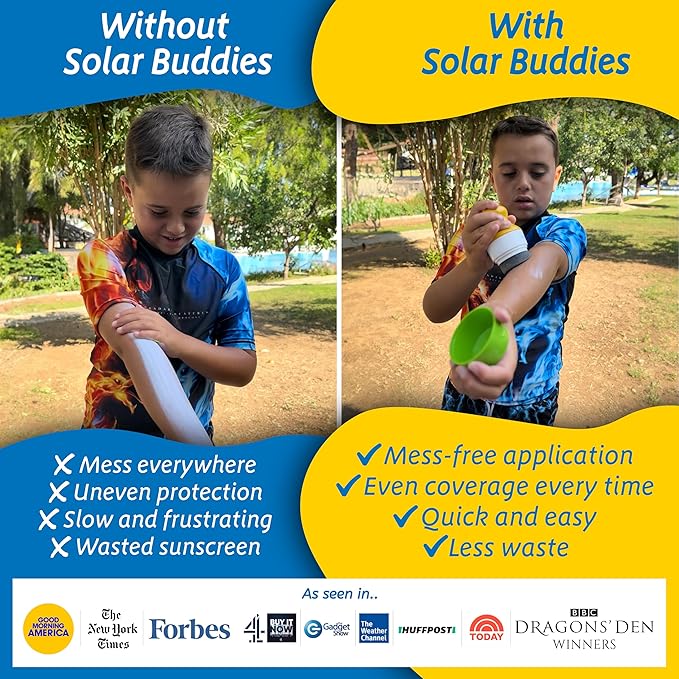 Solar Buddies Sunscreen Applicator - Single Nude - Refillable Roll on Sponge Sunscreen, Suncream & Lotion Applicator For Kids, Adults & Families - Holds 3.4fl oz, Perfect Size for Travel
