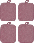 American Linen 8-Pack Heat Resistant Pot Holders & Hot Pads(Burgundy, 4 Pack)