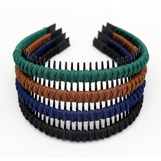 JOBAND Women's Fashion Headbands Hair Accessories for Women Non-slip Braided hair bands Comfy tooth comb Hair Hoop (4 color)