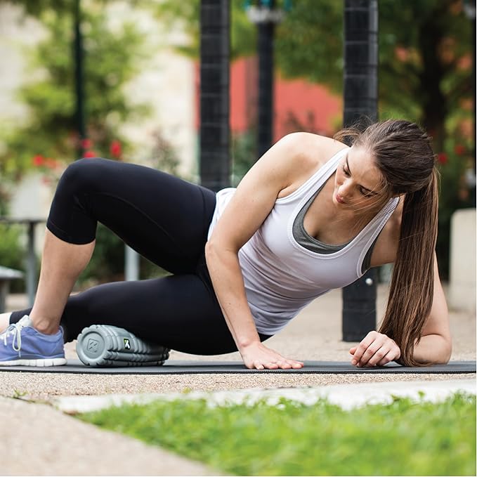 TriggerPoint CORE Foam Massage Roller (Back, Body, Legs) with Softer Compression, Deep Tissue and Muscle Recovery - Relieves Muscle Pain & Tightness, Improves Mobility & Circulation (12''), Gray