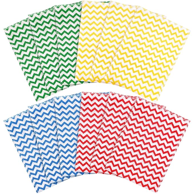 Tatuo 12 Pack Korean Exfoliating Mitt & Cloth, Viscose Rayon Dead Skin Remover Washcloth, Multi Color Body Scrub Towel for Shower Spa Travel(Small,Green, Red, Yellow, Blue)
