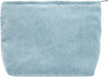 PAZIMIIK Makeup Bag Large Zipper Corduroy Make Up Pouch for Purse Travel Canvas Cosmetic Organizer for Women Brush Storage,Blue