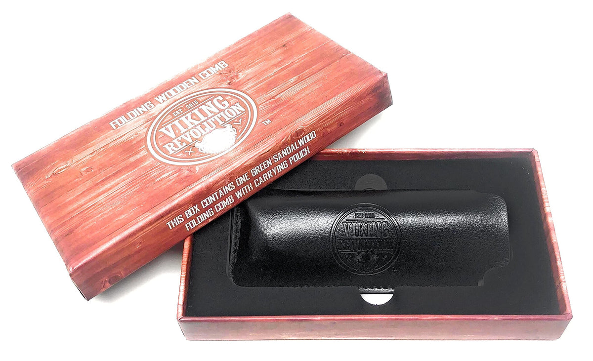 Viking Revolution Folding Beard Comb - Natural Wooden Comb - 1 Count