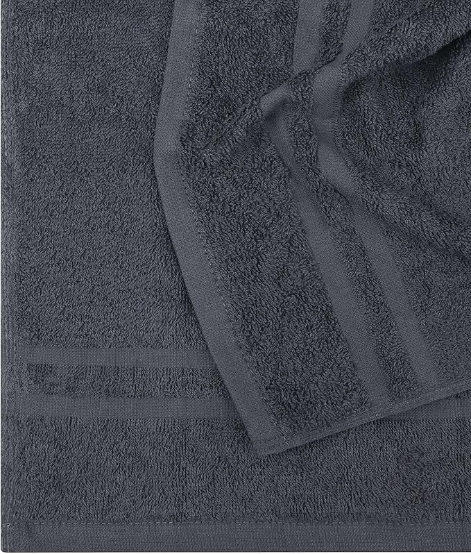 Utopia Towels Cotton Bleach Proof Salon Towel 16 by 27 inches, Bleach Safe 100% Cotton Hand Towel for Gym, 12 Pack, Dark Grey