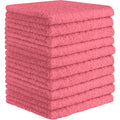 DecorRack 100% Cotton Washcloths 12x12 in, Pink (10 Pack)