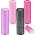 WILLBOND 4 Pcs Long Hair Rollers for Bangs Aluminum Core Curlers Thermal Self Grip Roller for Long and Medium Hair Women Hairstyle(4.1 x 1.2 Inch,Rose Red, Light Pink, Purple, Black)