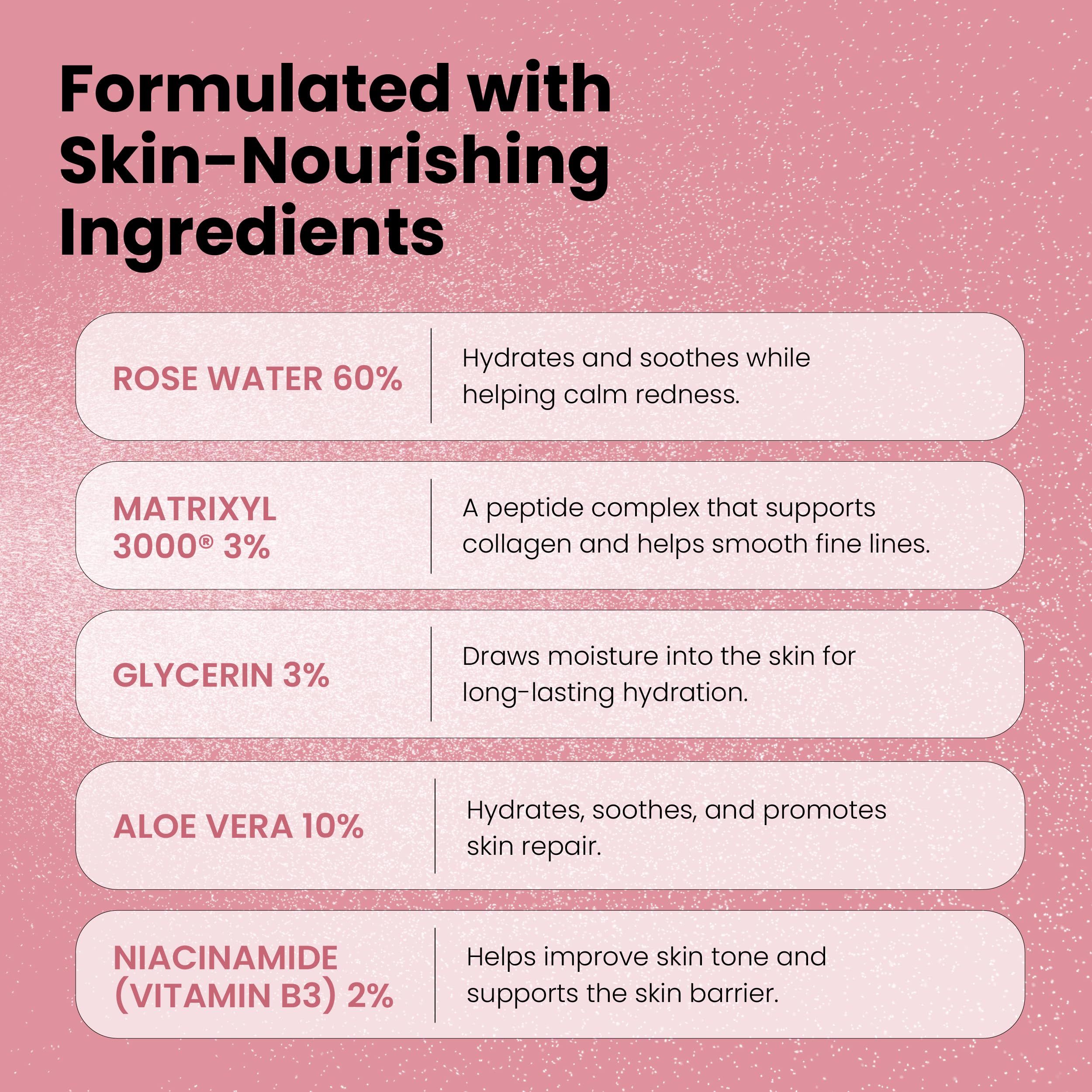 Simplified Skin Rose Water Spray for Face with Matrixyl 3000 & Glycerin