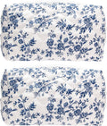 PAZIMIIK Small Quilted Makeup Bag,Zipper Cosmetic Pouch,Jouy Blue,2 Pack