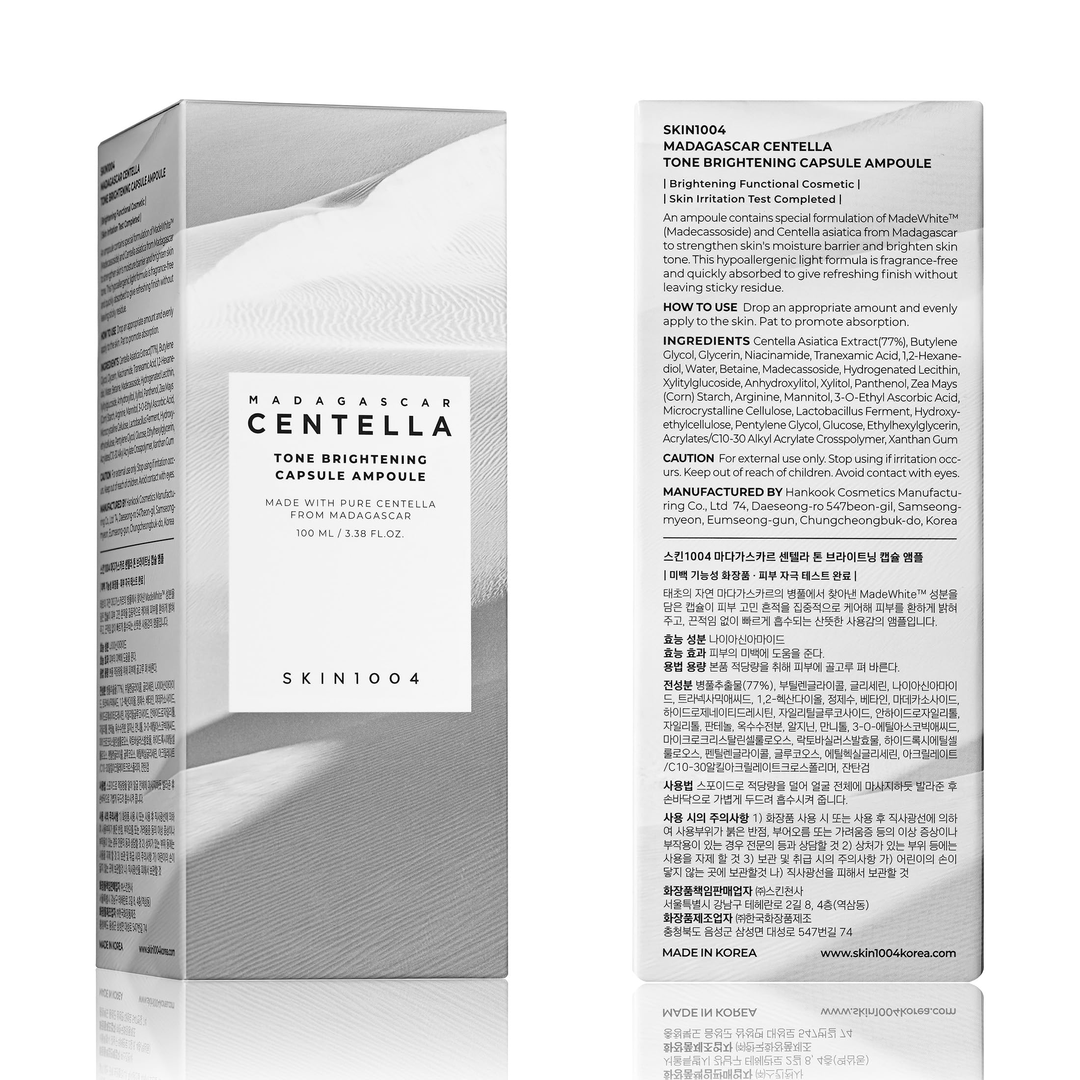 SKIN1004 Tone Balancing Capsule Ampoule, Niacinamide & Centella Serum for Face, Korean Hydrating Facial Serum for Unevne Skin Tone with Tranexamic Acid, Korean Skin Care, 3.38 fl.oz / 100ml