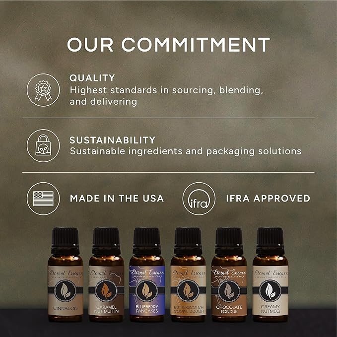 Eternal Essence Oils Step Into Fall Set of 6 Premium Fragrance Oils - Almond Coconut Milk, Fire Amber, Sexy Cinnamon Clove, Reindeer Retreat, Tabacco Vanilla, and Warmths of the Holidays - 10ML