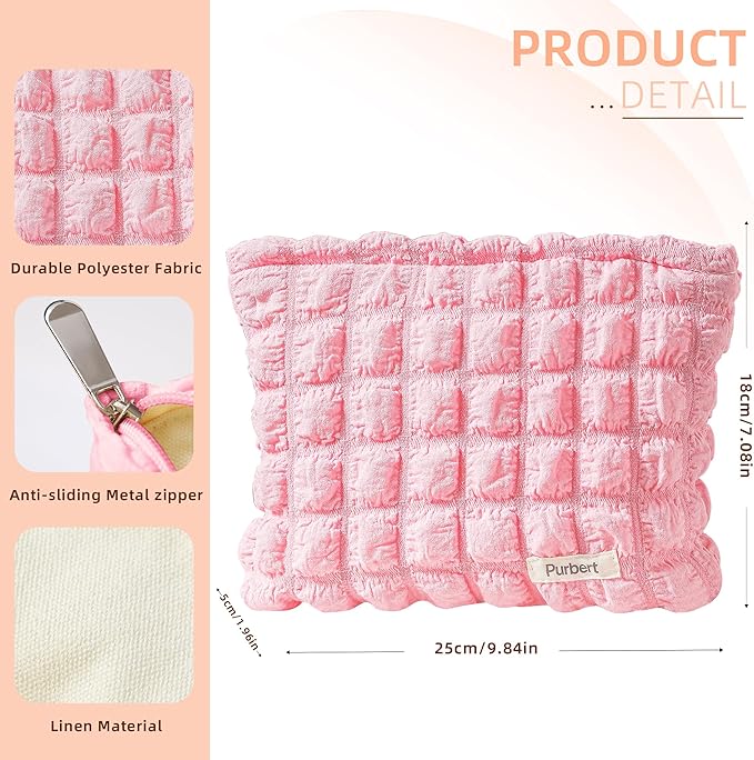 Purbert Bubble Cloud Makeup Bag - Large Capacity Travel Cosmetic Organizer