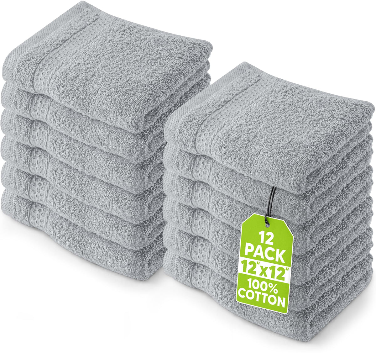 Utopia Towels 12 Pack Premium Wash Cloths, 12x12 in, 100% Cotton, Plum
