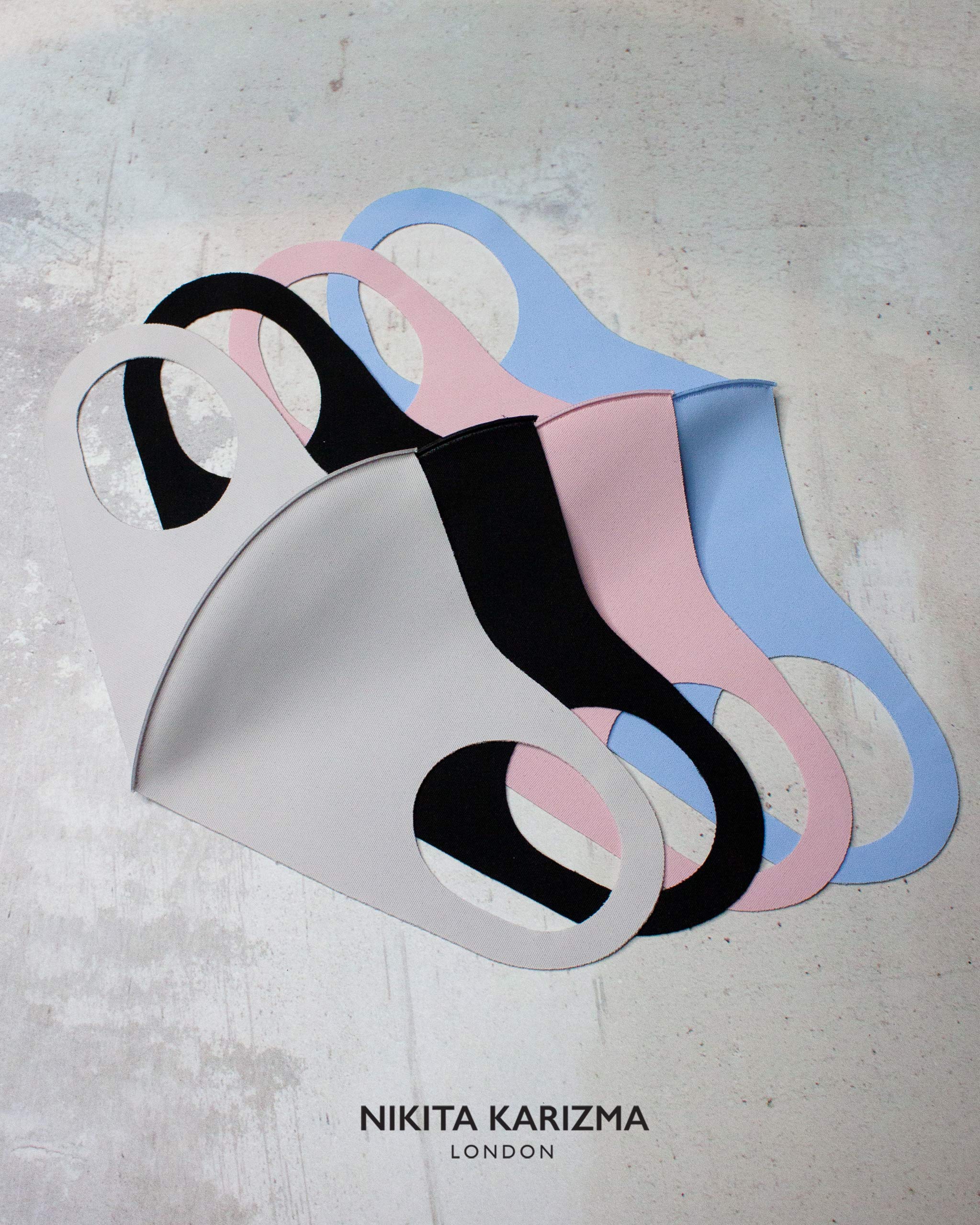 KARIZMA Styling Essentials Cloth Face Mask. 4 Buttery Soft Masks Washable Fabric. (Classic) Pink, Soft Grey, Blue and Black Face Mask Reusable. Fabric Face Mask 4 Pieces
