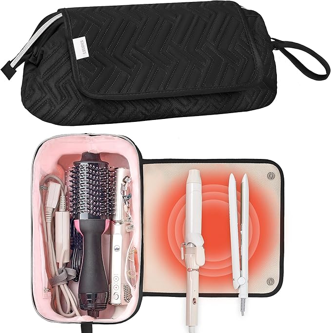 Leuded Hair Tools Travel Bag with Heat Resistant Mat for Shark Airwrap