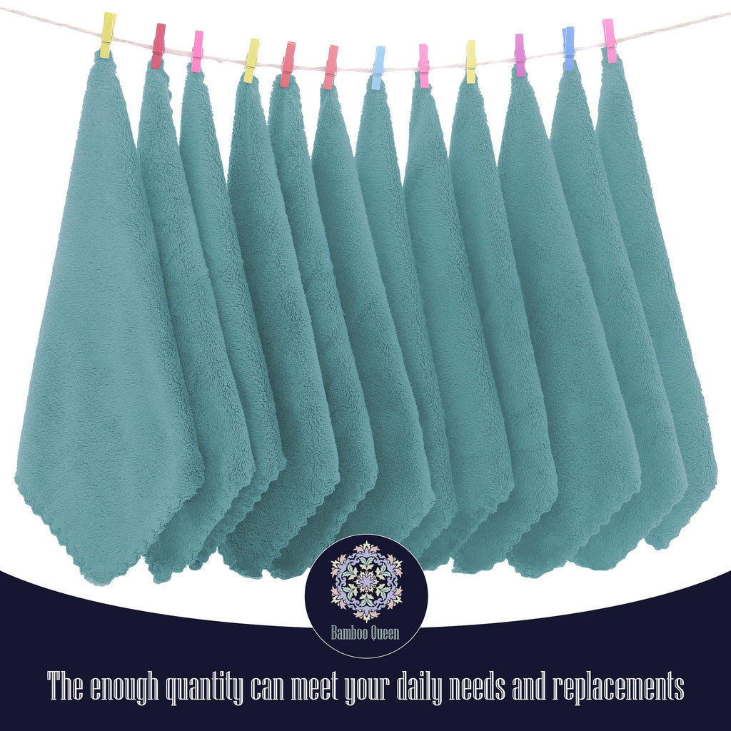 16 Pack Baby Washcloths - Luxury Coral Fleece - Extra Absorbent and Soft Wash Clothes for Newborns, Infants and Toddlers - Suitable for Sensitive Skin and New Born - Baby Shower - Teal, 10x10 Inch