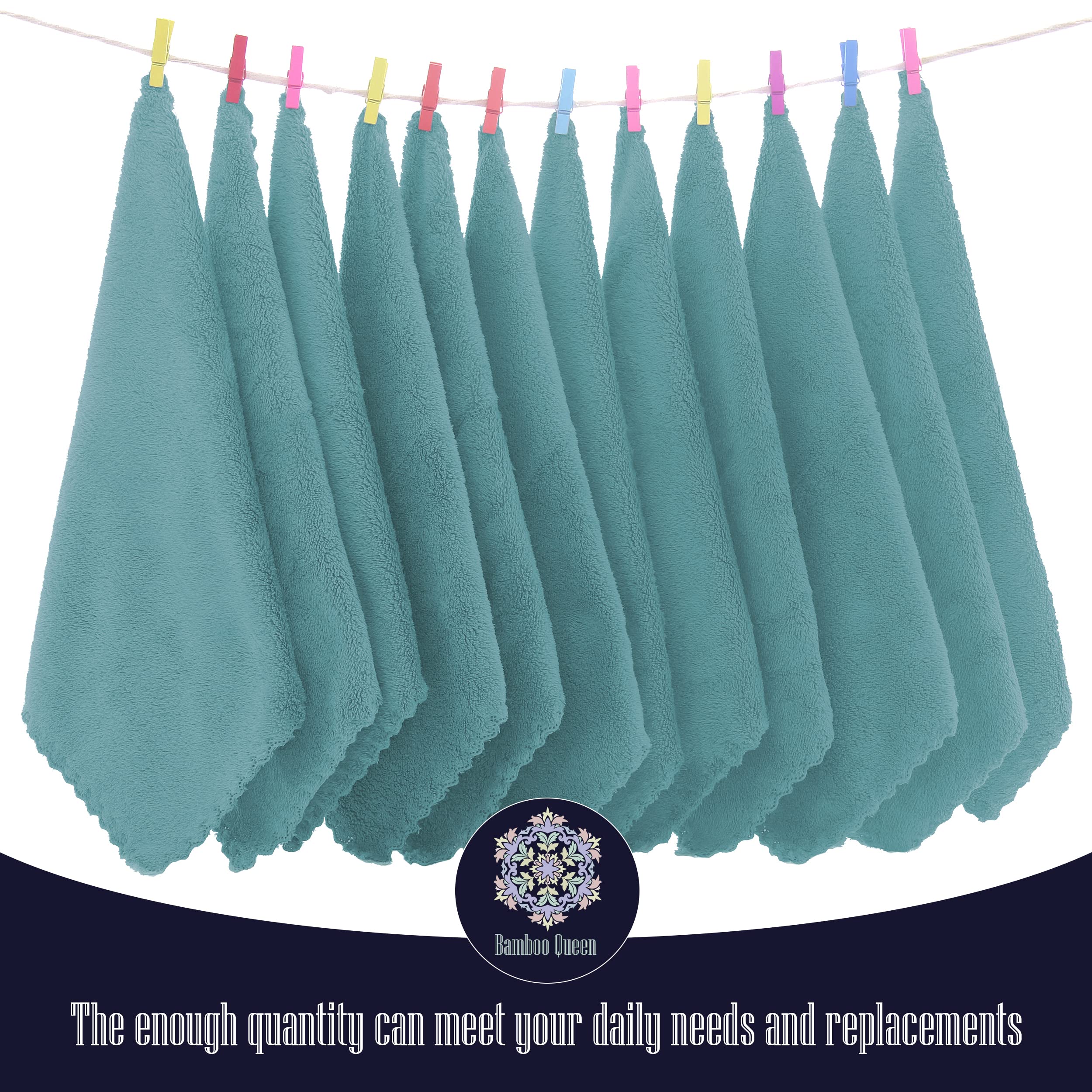 16 Pack Baby Washcloths - Luxury Coral Fleece - Extra Absorbent and Soft Wash Clothes for Newborns, Infants and Toddlers - Suitable for Sensitive Skin and New Born - Baby Shower - Teal, 10x10 Inch