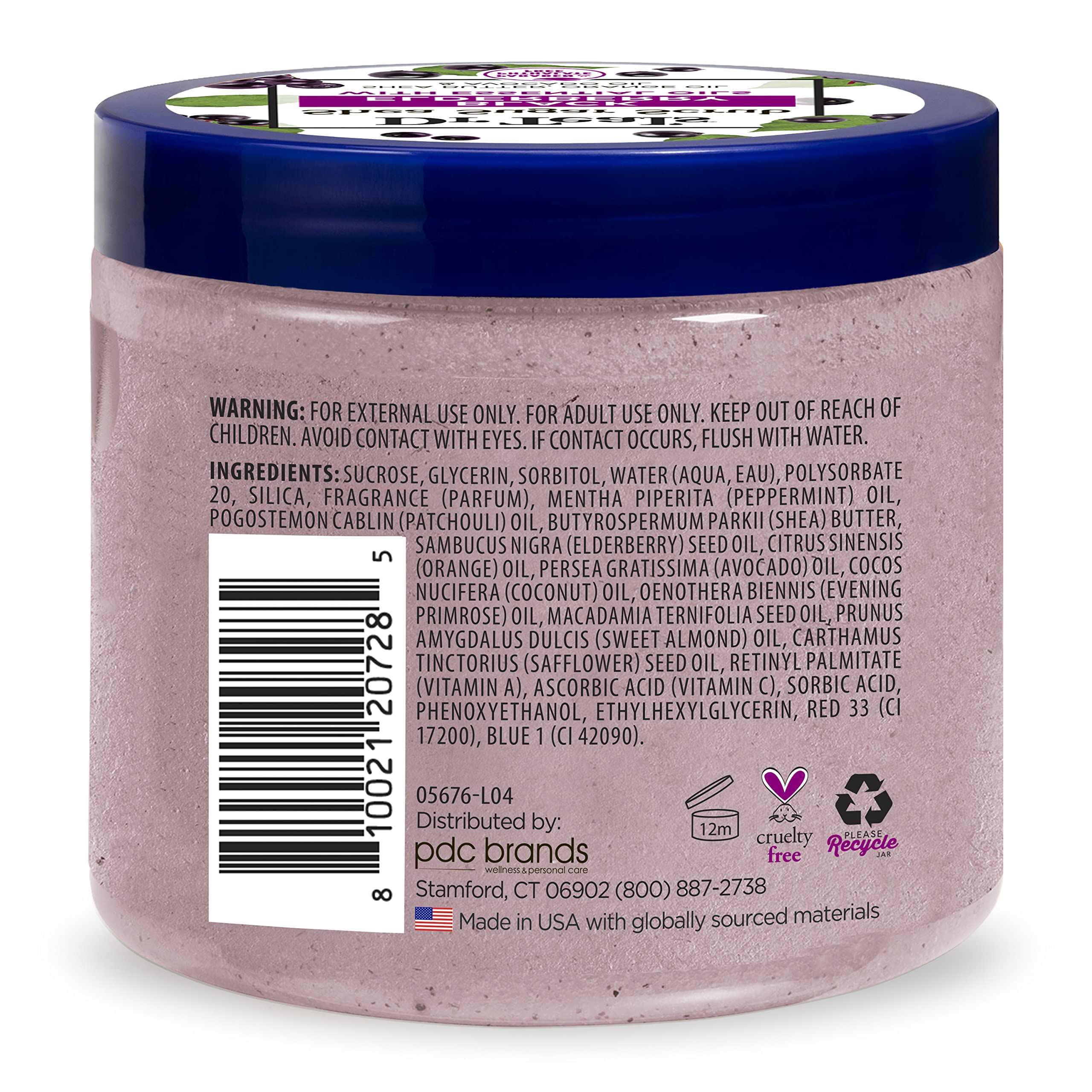 Dr Teal's Shea Sugar Body Scrub, Black Elderberry with Essential Oils, 19 oz (Pack of 3)
