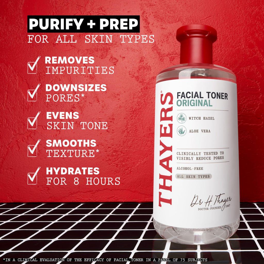 THAYERS Alcohol-Free, Hydrating Original Witch Hazel Facial Toner with Aloe Vera Formula, Vegan, Dermatologist Tested and Recommended, 12 Oz (Packaging May Vary)
