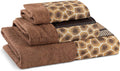 Zahari Home Safari Stripes Animal Bathroom Towel Set - 3 Piece Towel Set, Leopard and Cheetah Design with Zebra and Tiger Patterns