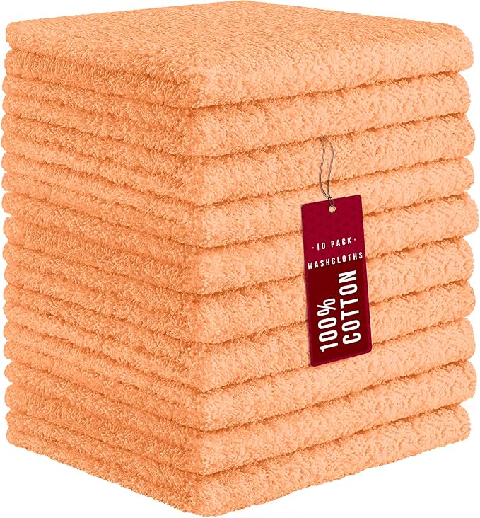 DecorRack 100% Cotton Washcloths 12x12 in