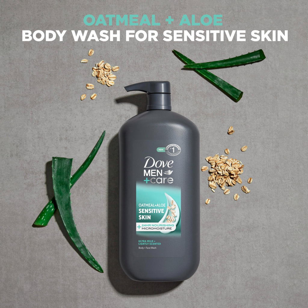 DOVE MEN + CARE Body & Face Wash for Men, Sensitive Skin, Hydrated, 30 oz