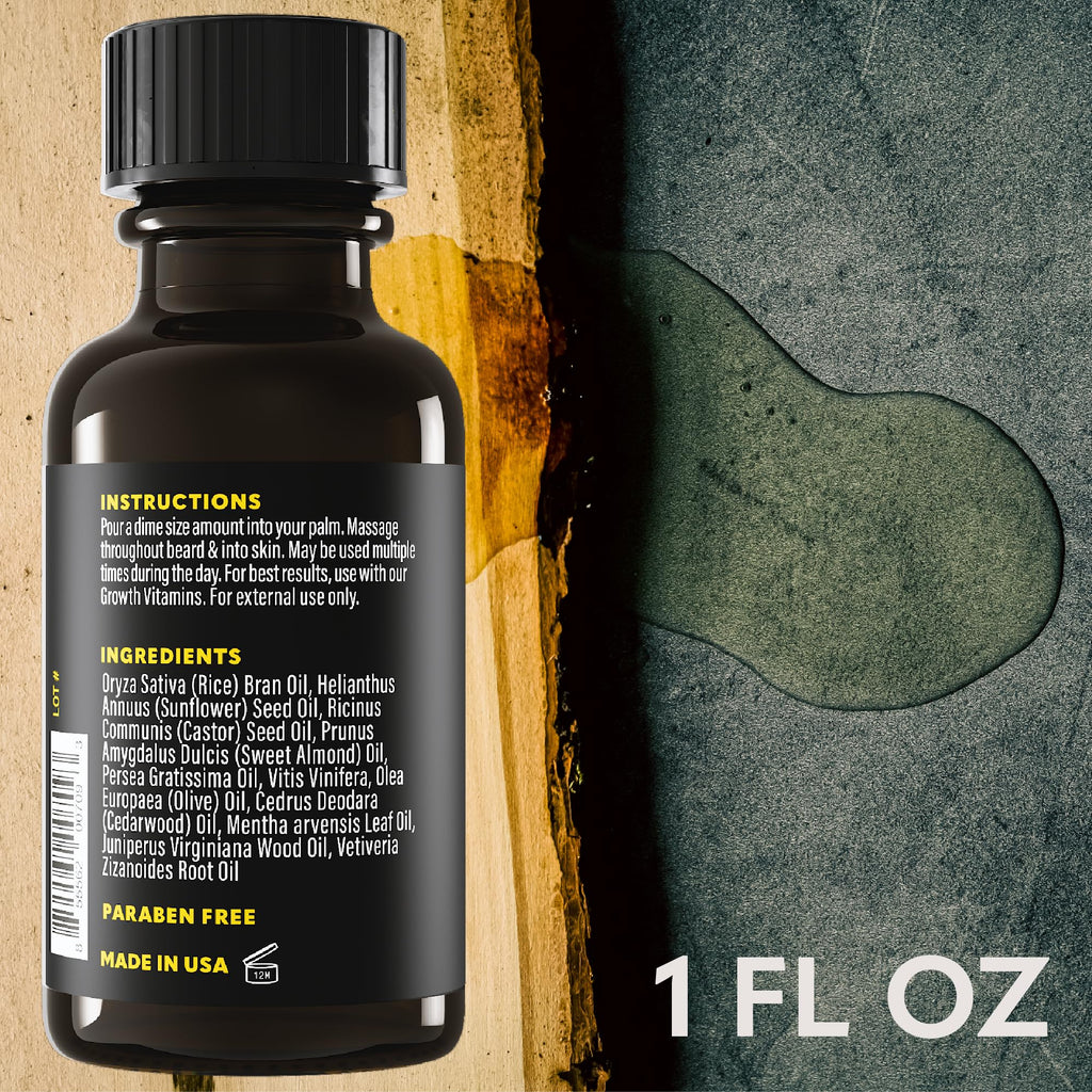 The Beard Club - Beard Growth Oil with Natural Castor & Avocado to Grow Thicker, Fuller Facial Hair, Fill in Patches and Stimulate Healthier Facial Hair Growth