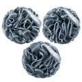 AmazerBath Loofah Sponge, Shower Loofah for Men and Women - Body Scrubber Loofa Set of 3 Indigo & White Edge, Bath Sponge 60g/PCS