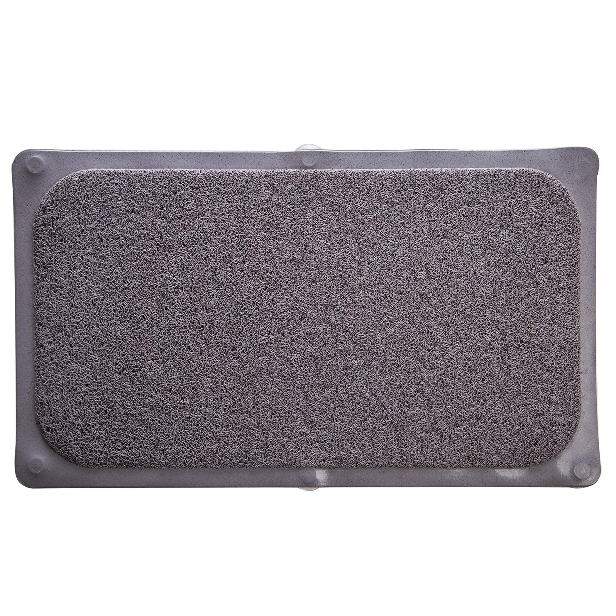BINO | Loofah Non-Slip Bath Mat for Tub - Grey | Spa-Inspired Comfort, Quick-Drying, Secure Suction Cups | Exfoliating Shower Mat for a Luxurious and Safe Bathing Experience