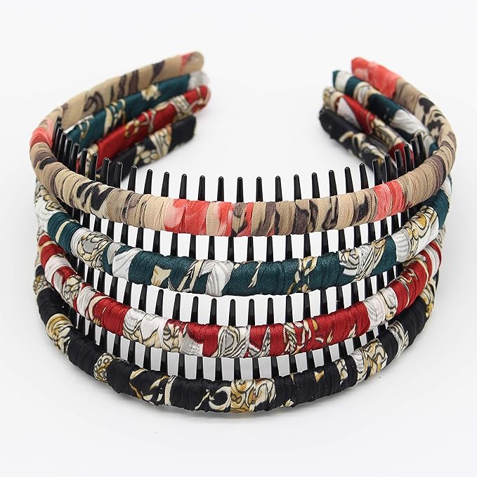 JOBAND boho hair band headbands for women/Girls teeth Comb Hair Accessories Non-slip hairband Resin hair hoop (4 PCS)