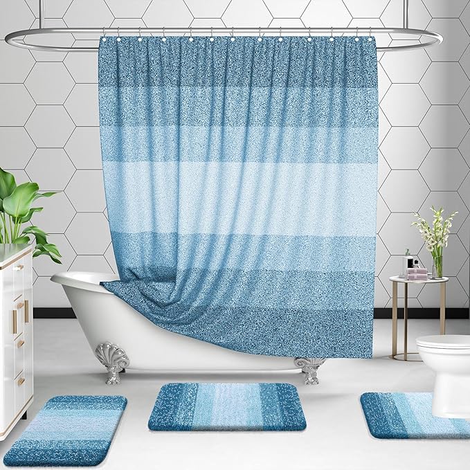 OLANLY Microfiber Bathroom Rugs Sets 3 Piece, 30"x20"+24"x16"+24"x20"