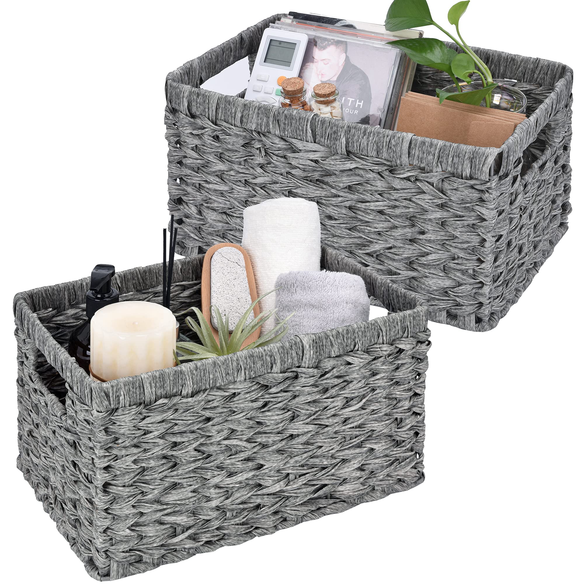 GRANNY SAYS Wicker Storage Baskets for Organizing, Basket Organizer, 2-Pack