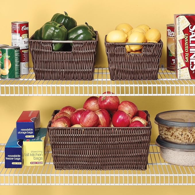 Whitmor Rattique Storage Tote Basket - Espresso (Pack of 2)