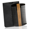 Premium 100% Oxhorn Dual-Action Beard Comb with Genuine Leather Case – the Perfect Beard Grooming Gift for Men by Man & Mane.