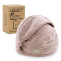 myHomeBody Hair Towel Wrap, Quick Drying Turban, Absorbent Cap – Pink