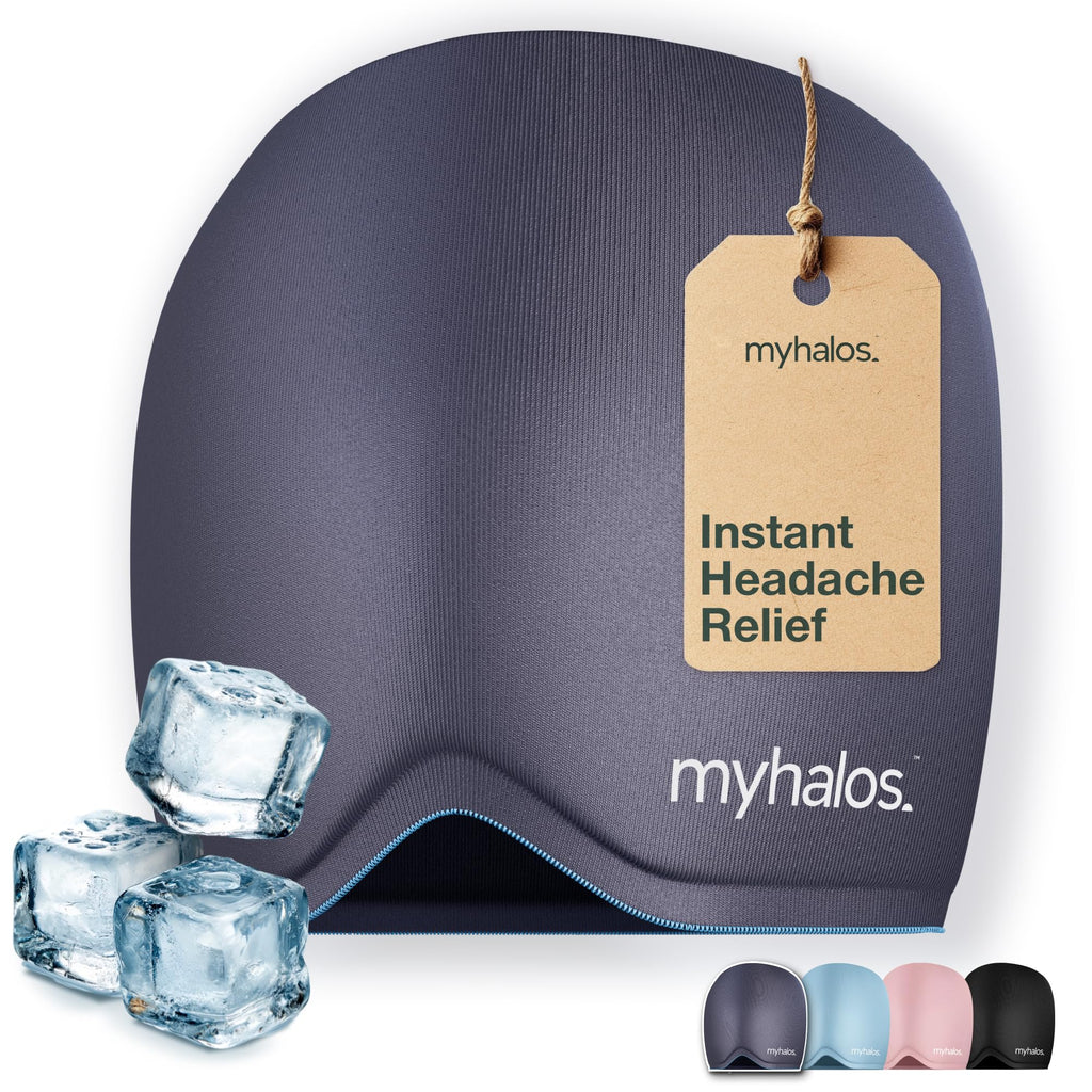 MyHalos Migraine & Headache Relief Cap, 30% More Gel, Hot & Cold Ice Wrap