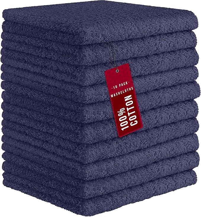 DecorRack 100% Cotton Washcloths 12x12 in