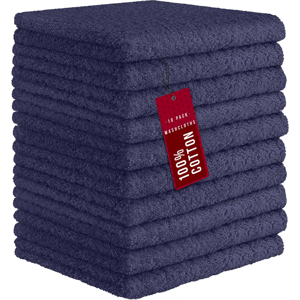 DecorRack 10 Pack 100% Cotton Wash Cloth, Luxurious Soft, 12 x 12 inch Ultra Absorbent, Machine Washable Washcloths, Apricot (10 Pack)