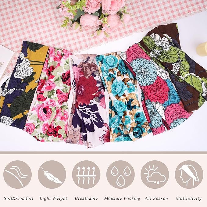 XTREND 6 Pcs Women's Headbands Twisted Cross Elastic Hairbands Yoga Workout Non-Slip Sweat Soft Headbands Solid Color Simple Versatile Hair Accessory Head bands