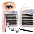 Elitefe Lash Extension Kit DIY Lash Clusters Kit Eyelash Extensions Individual Lashes Extensions with (BondSeal,Tweezers,Remover,168PcsDesert Rose,8-16)