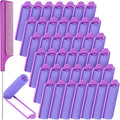 Syhood 43 Pcs Foam Sponge Hair Rollers Rat Tail Comb,Purple