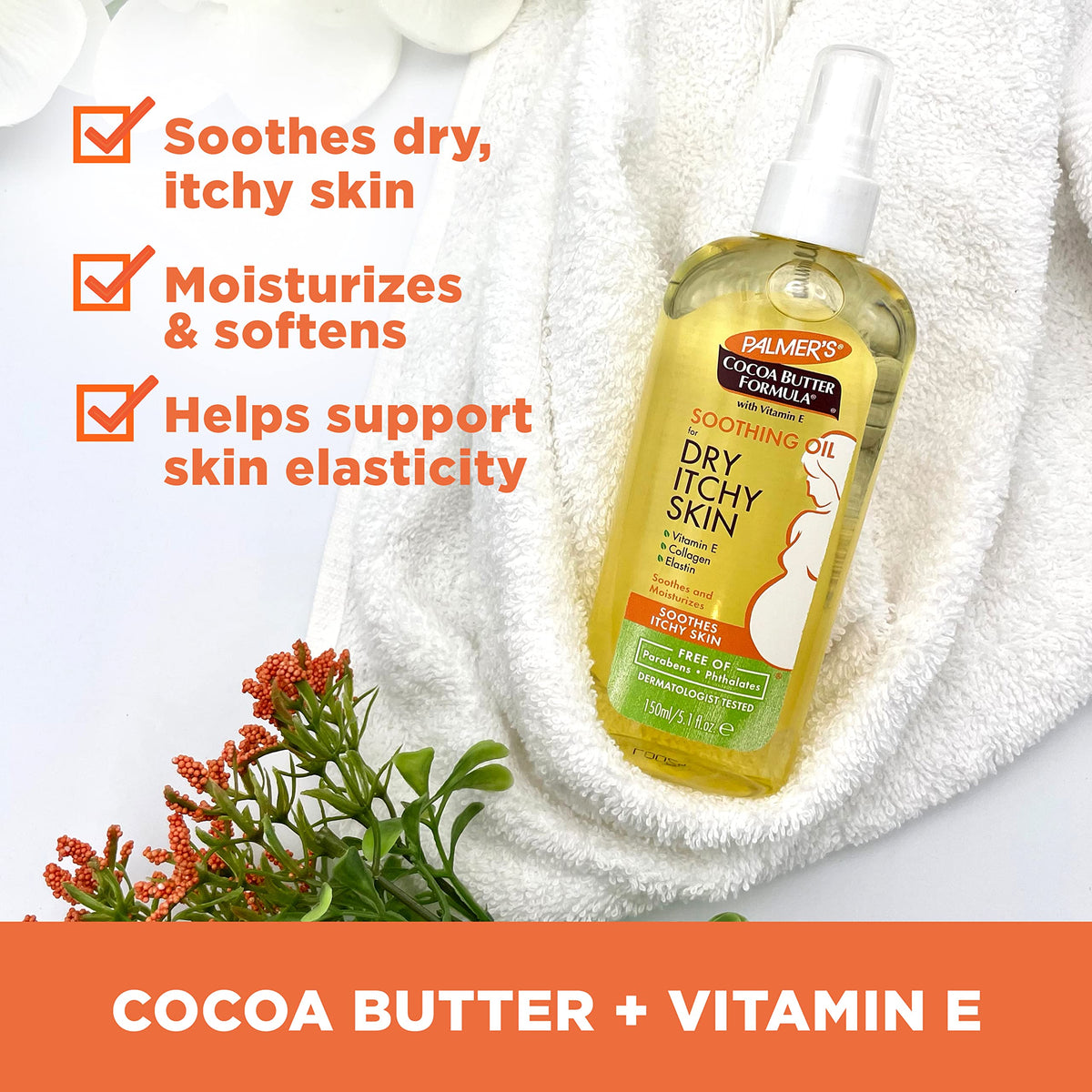 Palmer's Soothing Body Oil, Cocoa Butter Anti-Itch Formula (5.1 Oz)