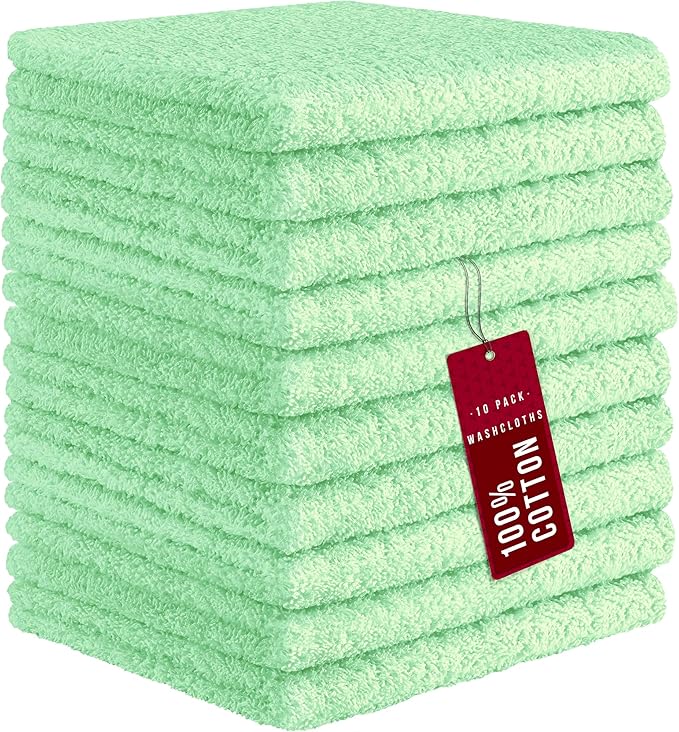 DecorRack 100% Cotton Washcloths 12x12 in