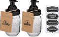 Jarmazing Products Mason Jar Foaming Soap Dispenser - Black - with 16 Ounce Ball Mason Jar - Two Pack!