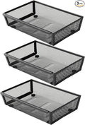 ihomecooker Mesh Tray Silverware Drawer Organizer, Utensil Cutlery Tray Office Supplies with Interlocking Arm Drawer Dividers Organizer for Flatware, Knives,Home,Office, School,Bedroom 9X6＂Black